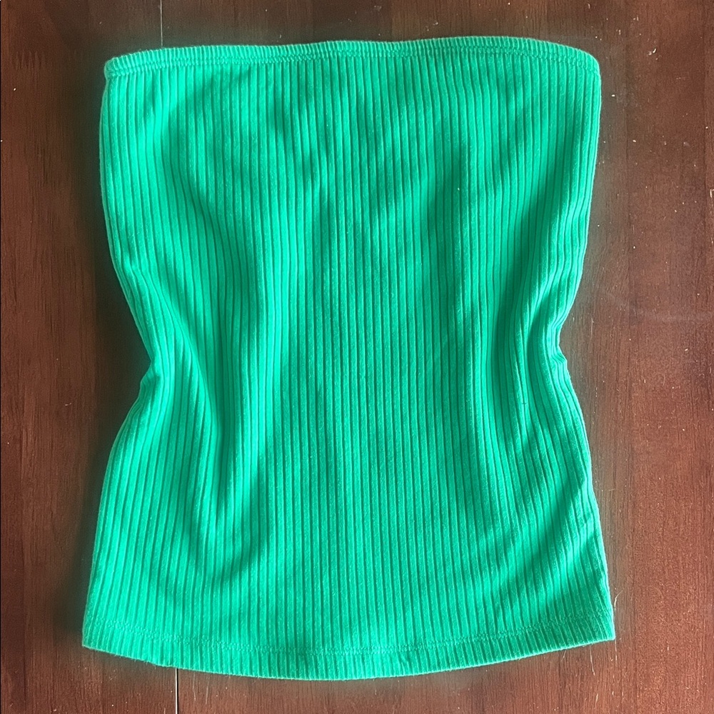 Vibrant Green Ribbed Tube Top